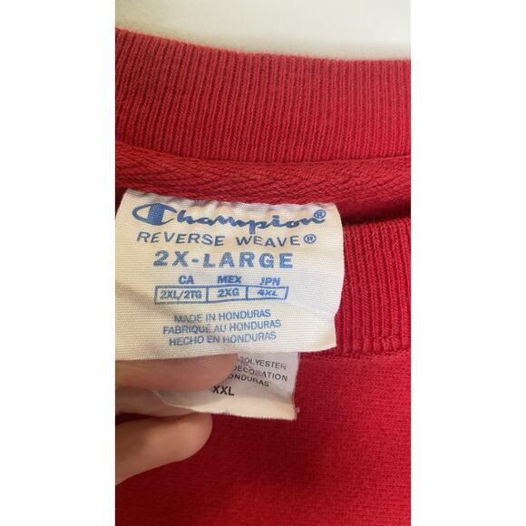 Champion Reverse Weave Crewneck Sweatshirt Men’s Size 2XL Red Athletic Jumper - Picture 5 of 10